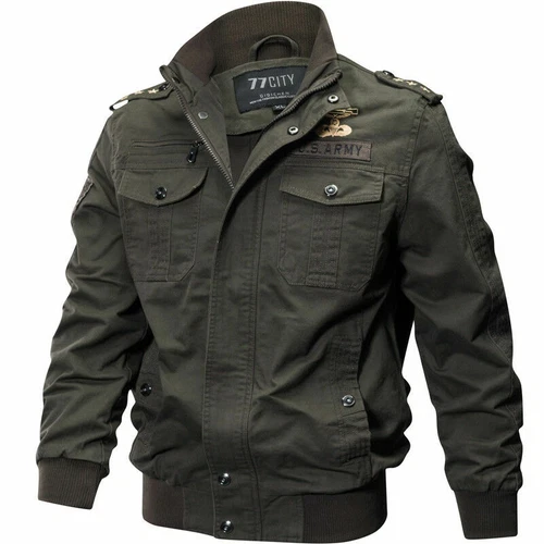 Herren MA-1 Bomber Jacke Militär Cargo Jacke Pilot Flug Mantel Jacken Für Man - Bild 37 von 43