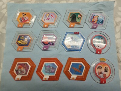 12 DISNEY INFINITY DISCS PIXAR BUZZ FROZEN MICKEY NEMO DUMBO ALADDIN STAR WARS 