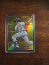2022 Bowman Heritage Chrome Yellow Refractor 20/75 Dariel Lopez #BHPC-25 SSP SP