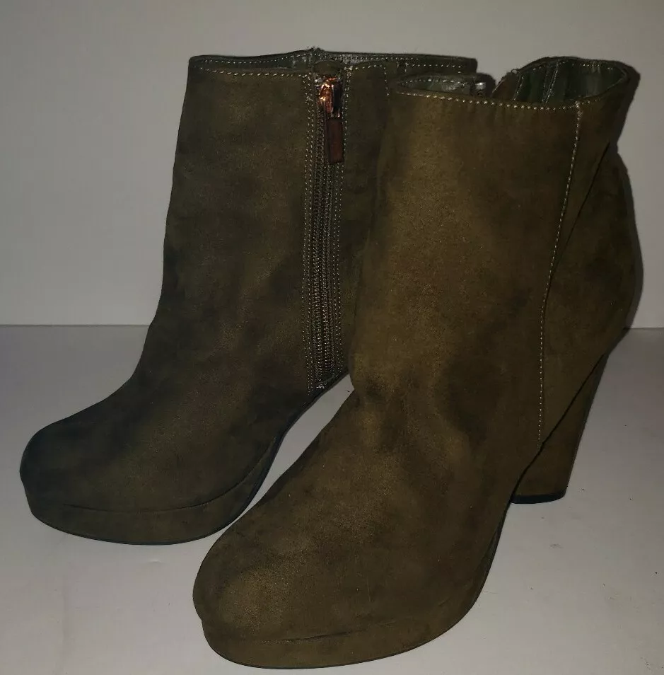 Bamboo suede ankle clearance boots