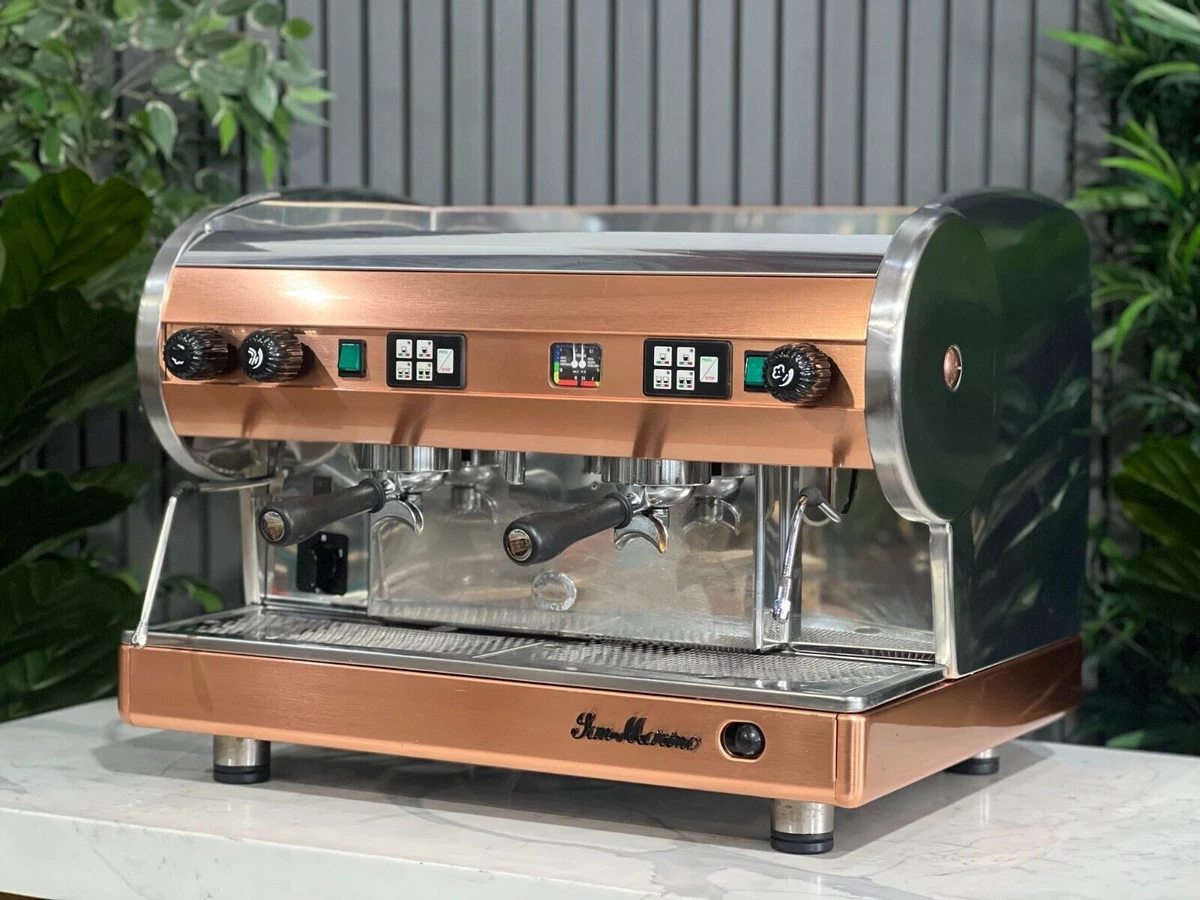 SAN MARINO LISA 2 GROUP BRASS STAINLESS ESPRESSO COFFEE MACHINE COMMERCIAL  CAFE