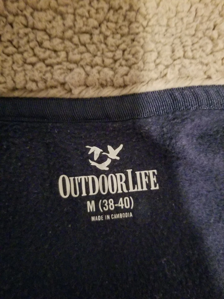 Mens Outdoor Life Dark Blue Fleece Zip-Up Vest - Medium - Image 4 of 4