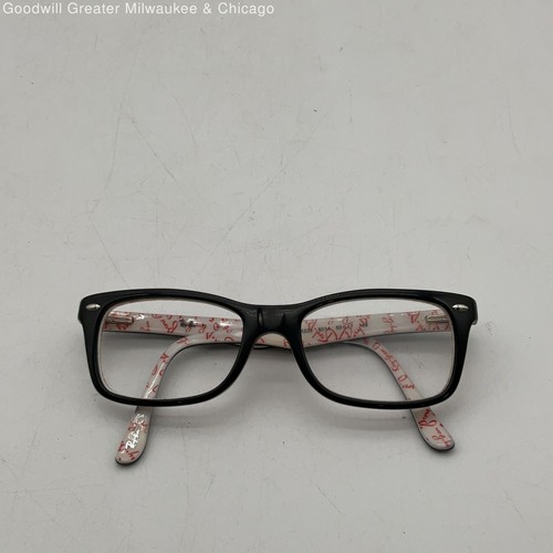 Ray-Ban Damen RB 5228 5014 Schwarz Weiß Vollrand Brille mit Sehstärke und Etui
