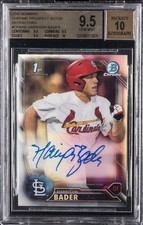 2016 BOWMAN CHROME PROSPECTS AUTOS REFRACTOR #HB HARRISON BADER #/499 BGS 9.5