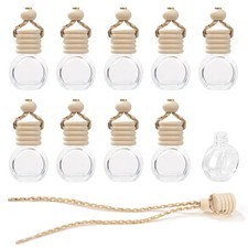 Flacons de Parfum Désodorisants pour Voiture en Verre Rechargeables Transparent