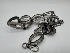Vintage Y2K Fossil Silver Tone Hammered Metal Belt Adjustable