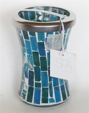 SPA Collection Turquoise Mosaic Mirror Chrome 2-Hole Toothbrush Holder NWT