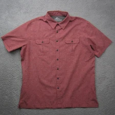 Croft & Barrow Shirt Mens XL Red Quick Dry Button Up Vented Breathable