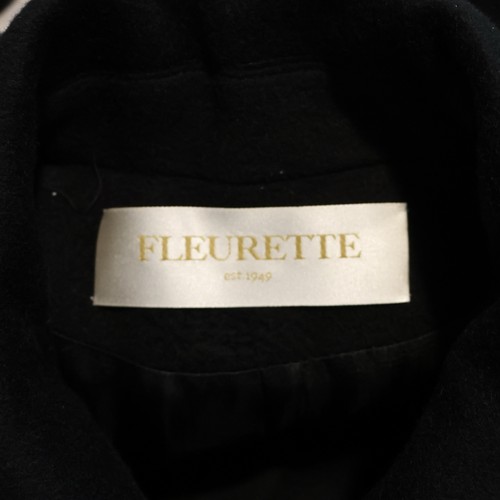 Fleurette Loro Piana Black Wool Maxi Button Up Coat Size 8 - Picture 6 of 12
