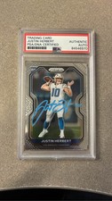 2020 Panini Prizm Justin Herbert Rookie Card #325 Auto PSA DNA. rookie card picture