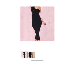 HOUSE OF CB London Black Strapless Bodycon Midi Dress XS 