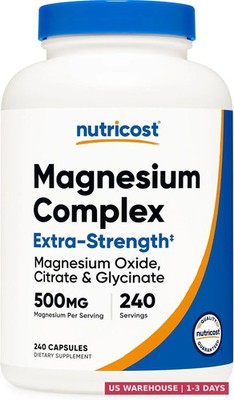 Nutricost Magnesium Complex 500mg, 240 Capsules - 240 Count (Pack of 1)