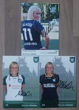 3 X Autogrammkarten Mandy Islacker - FC Schalke 04 - DFB - FC Bayern - Duisburg 
