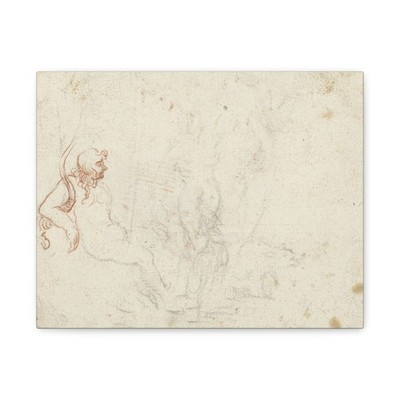 Moses ter Borch - Adam en Eva - c. 1656 - c. 1657 - Canvas Wall Art