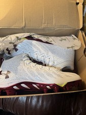 Under Armour Spotlight Select SP MC Football Cleats White/Red Men  s US 12 D New