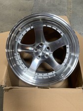 One 18x9.5 35 Aodhan Ah03 5x100 Silver Machined Face And Lip Wheel Used One 18x9.5 35 Aodhan Ah03 5x100 Silver Machined Face And Lip Wheel Used