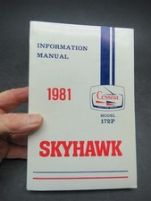 Original 1981 Cessna Model 172 P Skyhawk Pilot's Information Flight Manual