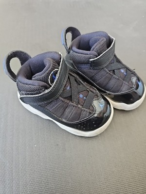 Nike Air Jordan 6 Rings TD Space Jam Black Blue 323420-016 Toddler Size 4C