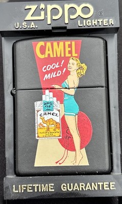 Vintage Zippo Cigarette Lighter Camel Promotion Campaign In Case