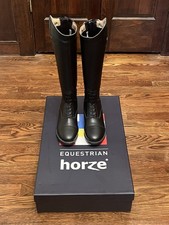 Horze Rover hohe Feldstiefel, schwarz, Damen, Größe 37R (6,5-7), neu im Karton!