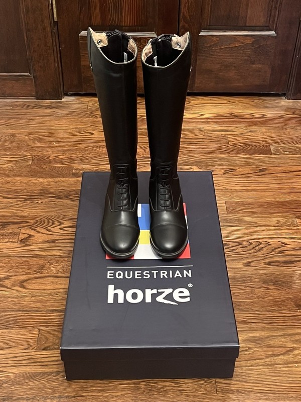 Horze Rover Tall Field Boots, Black, Women’s, Size 37R (6.5-7), New In Box!