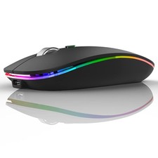 LED Wireless Mouse G12 Slim Rechargeable Silent Mouse 2.4G Portable USB Optic...