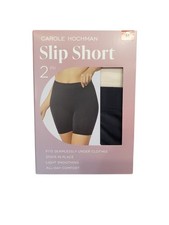 Carole Hochman Women's 2 Pack Slip Shorts, Black/Beige, Size M  OPEN BOX  