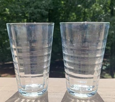 Set of 2 Vintage Clear Duralex Prisme Stackable Glass Tumbler 4.75” Made France