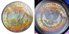 1879-S PCGS MS63 MORGAN $ COLORFUL VIBRANT RAINBOW TONING (VIDEO}