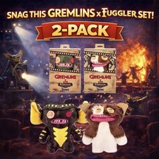 NIB: Authentic Set of 2 - Fuggler X Gremlins Gizmo Stripe Funny Ugly Monster