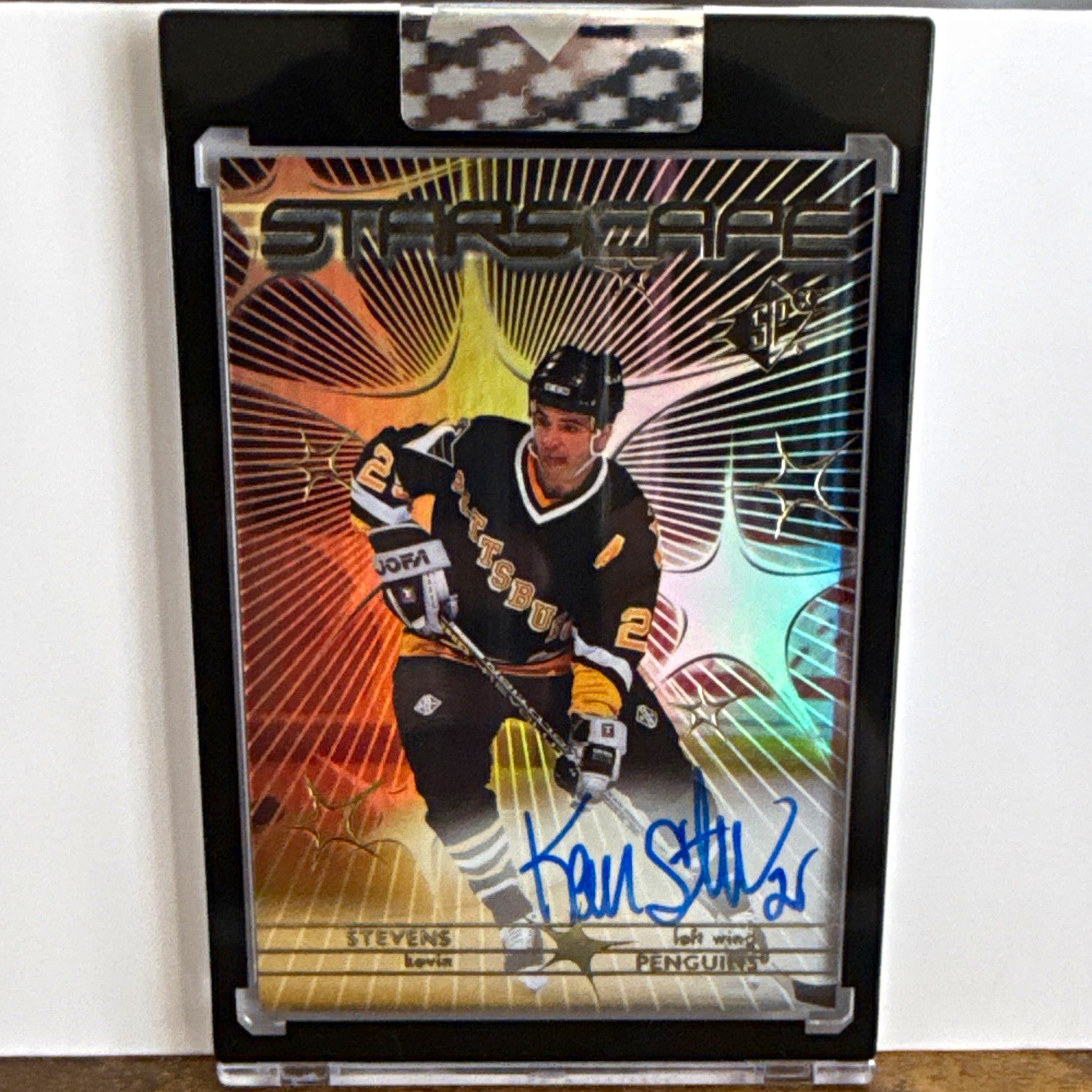 25-26 Upper Deck Clear Cut Starscape Kevin Stevens Auto #SA-KS NHL Penguins