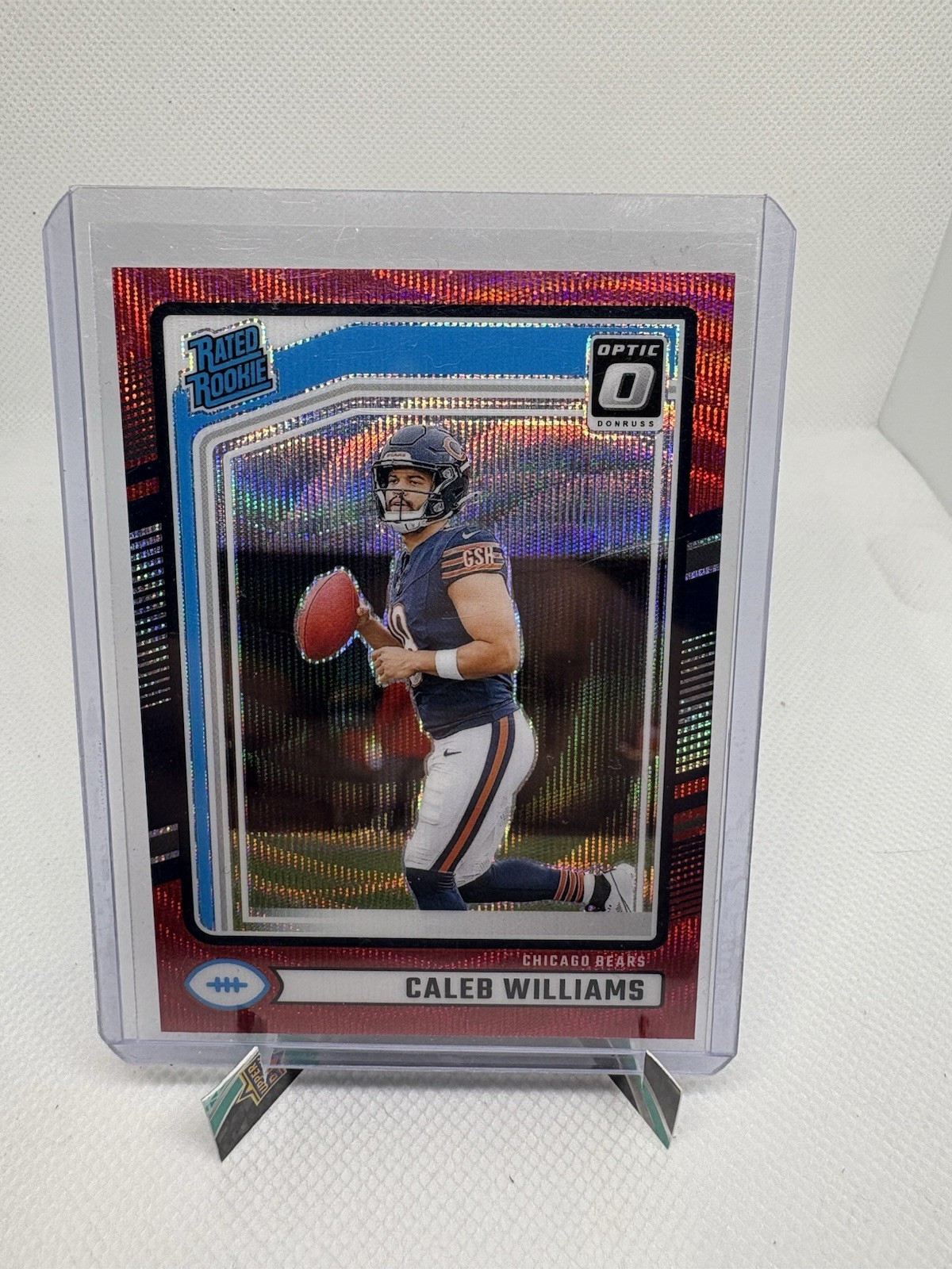 2024 Panini Donruss Rated Rookie Caleb Williams #327 Optic Preview Red Wave