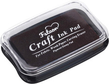 Large Brown Ink Pad for Rubber Stamps, 4  2.6 Inch Non-Toxic Washable Safe Stam