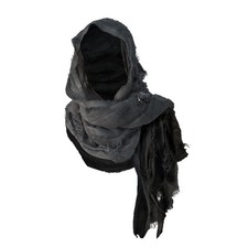 Hooded Shawl With Viking Brooch  Cowl Scarf Rogue Medieval Cloak...