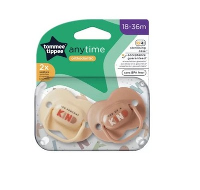 Tommee Tippee Anytime Schnuller, 18 -36m Symmetrisch Nuckel Creme / Brown