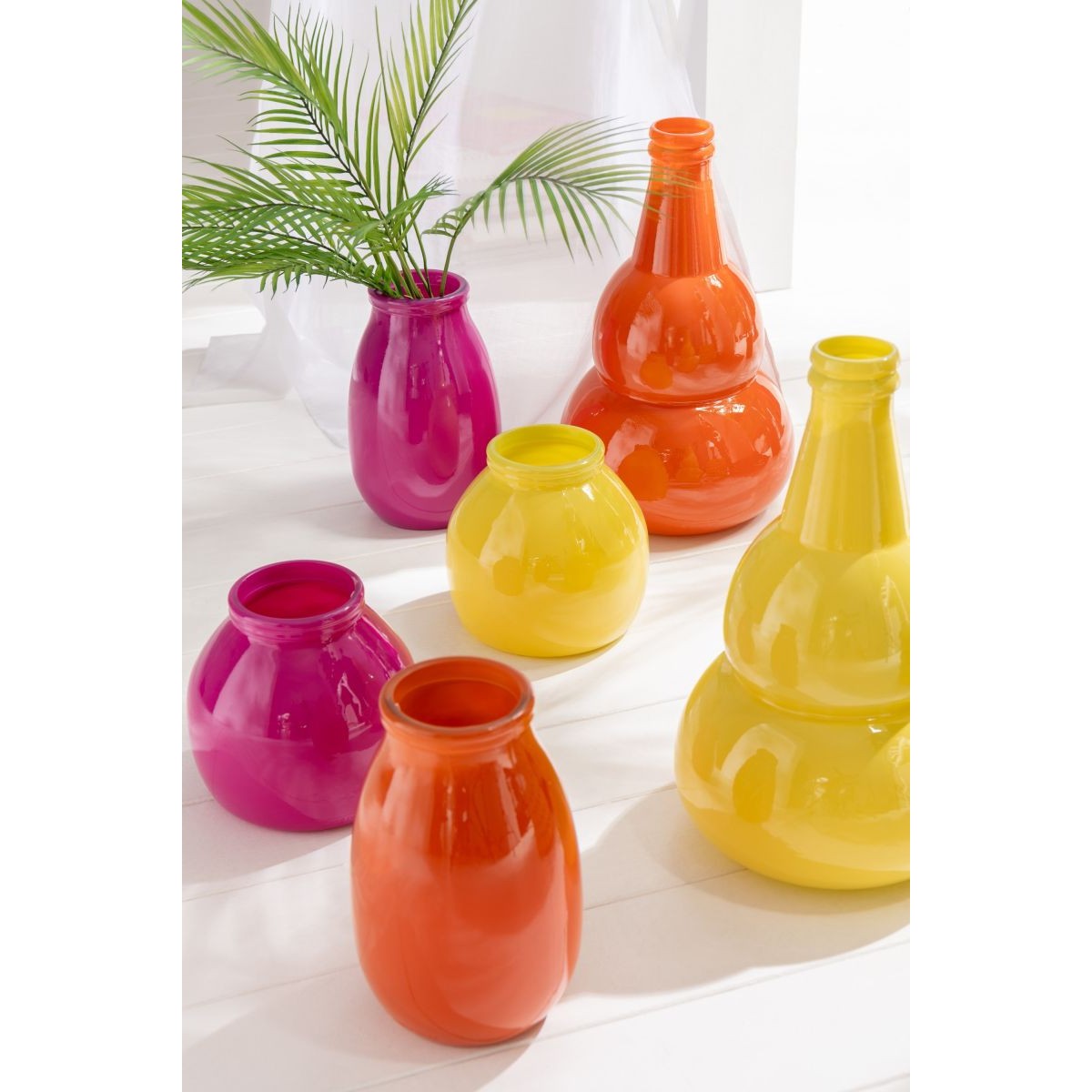 Vase en verre Cocoon 45cm orange pour décoration de table moderne - 3