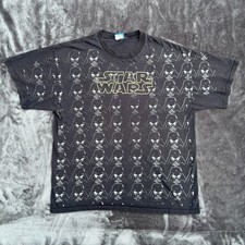 vtg STAR WARS 90s Y2K Prequels Faded Darth Vader Sith Short Sleeve Tee Shirt