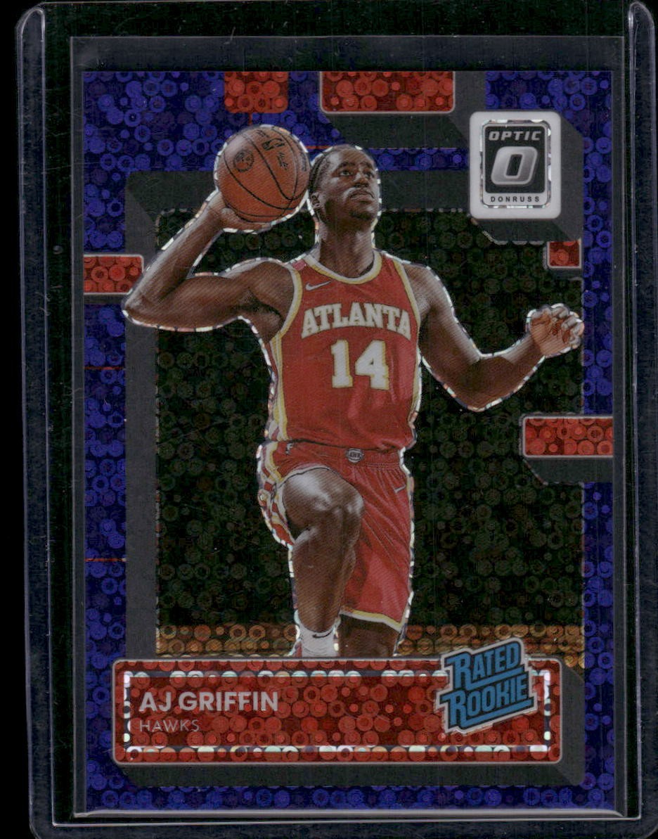 2022-23 Donruss Optic #204 AJ Griffin Fast Break Purple #/99 RC HAWKS