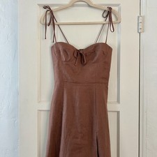 NWOT Reformation Joyce Fit and Flare Linen Dress Brown Size 0