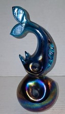 Gibson Art Glass Irridesent Porpoise Paperweight