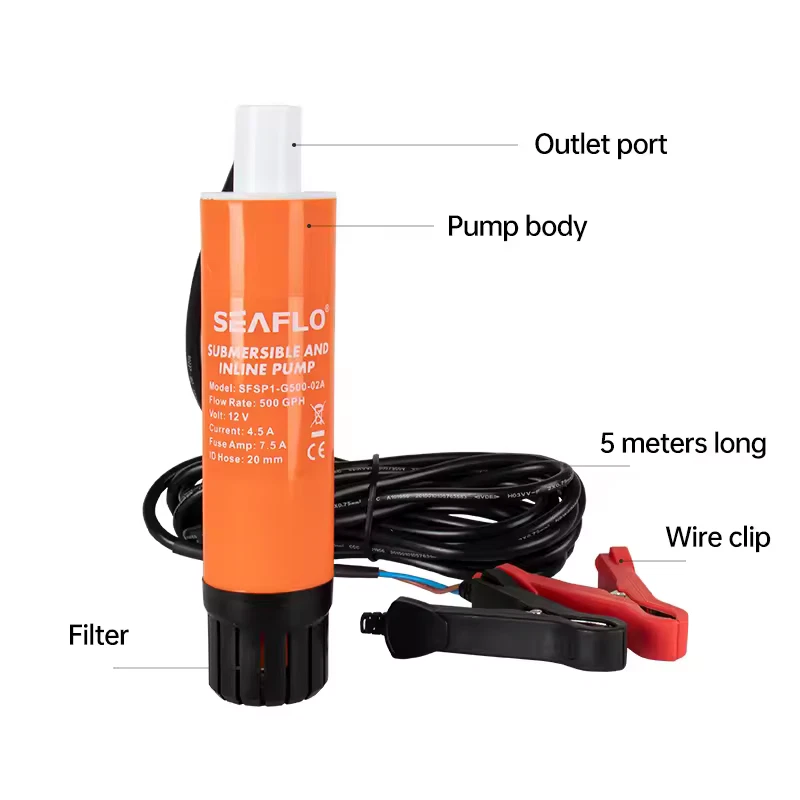 SEAFLO 280GPH / 500GPH Submersible Pump 12V Boat Caravan Inline Water Pump AU - image 3 of 4