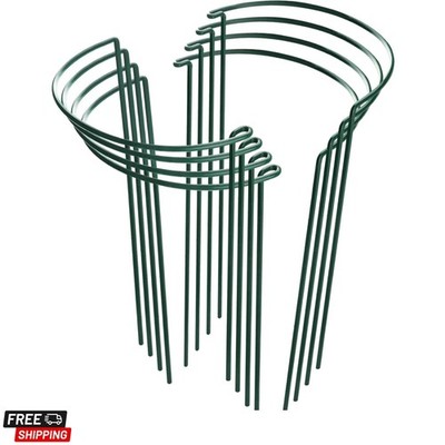 8 Pack Durable Half Round Plant Support Stakes - Perfect for Peonies & Tomatoes