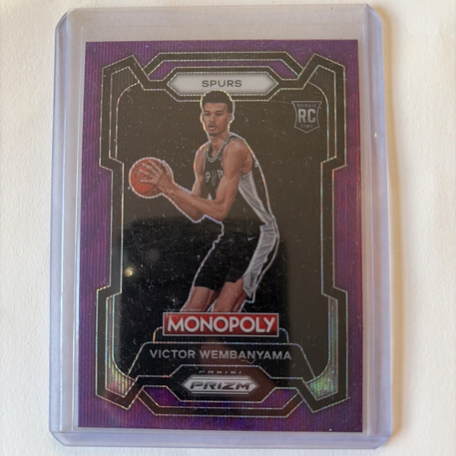 2023-24 Panini Prizm Monopoly #81 Victor Wembanyama Purple Wave Rookie RC Spurs