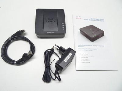 Cisco SPA122 ATA VOIP SIP Telefonadapter 2x analoge Teilnehmer FXS TOP Zustand