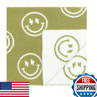 Smiley Face Lightning Bolt Eyes Baby Blanket 28x40 DreamSoft Throw Crib Stroller