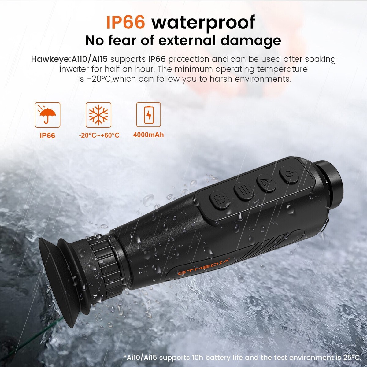 Monoculaire Thermique GTGUARD H3 - 384x288 50Hz Zoom 8x - Caméra De Chasse Vision Nocturne