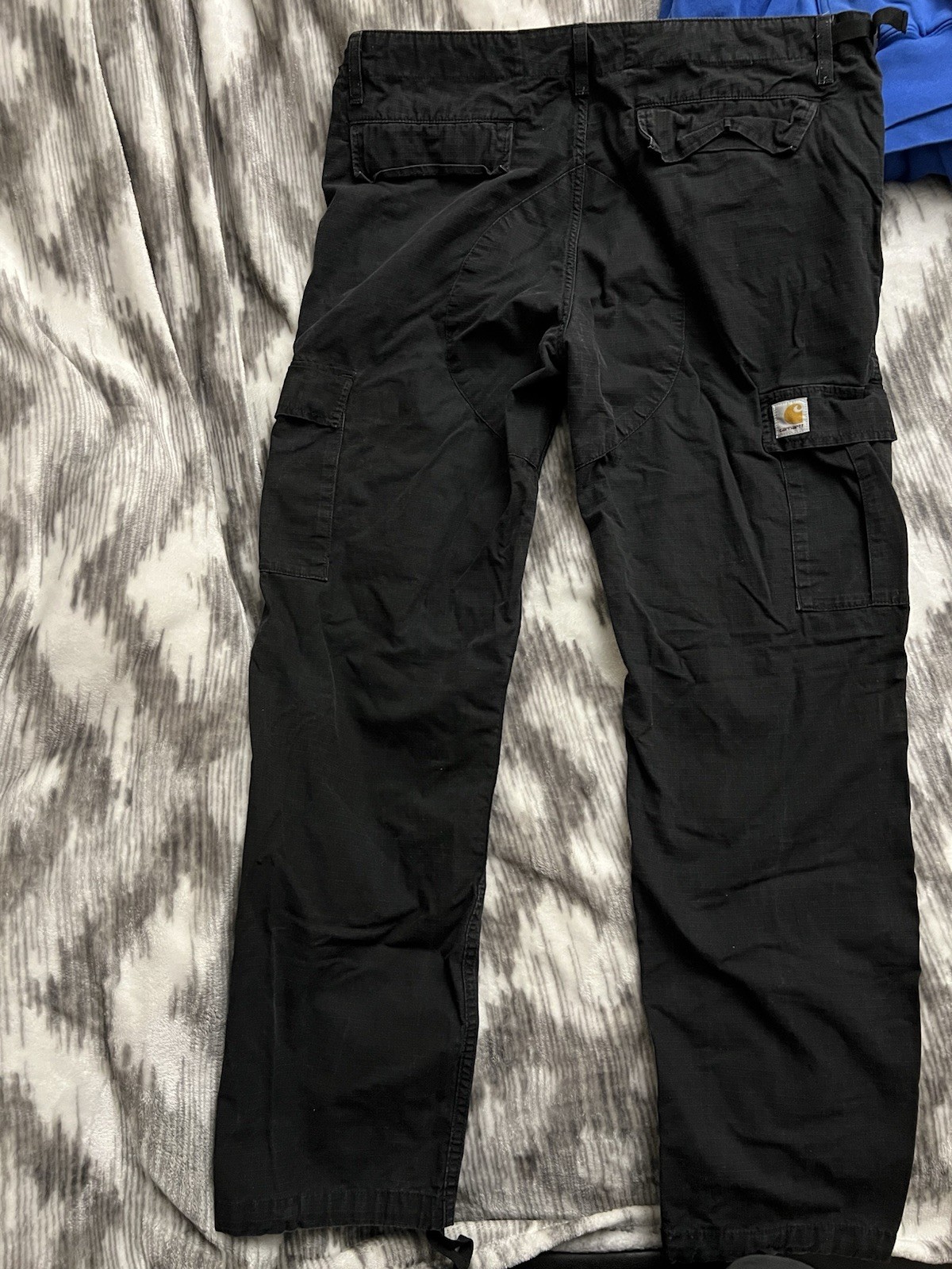 Slim Fit Ripstop Black Size W36 L32