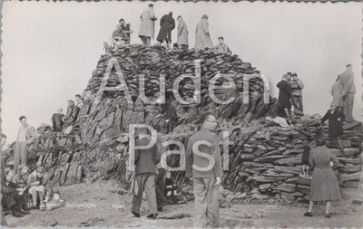 The Summit, Snowdon Wales RPPC Echtfoto Postkarte