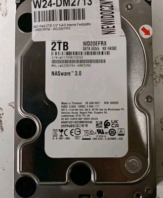 WESTERN DIGITAL RED 2TB WD20EFRX NASware 3.0 5400U/min 64MB SATA Defekt 