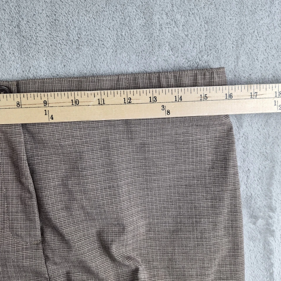 Pantalones Jaclyn Smith Mujer 10 Marrón Cuadros Recto Pierna Ancha Pantalón Carrera Oficina Foto 3 de 4
